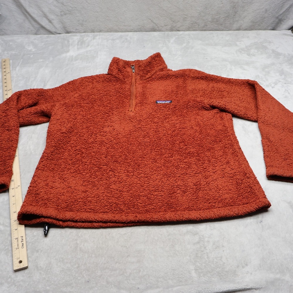 Patagonia Sweatshirt Women Large Orange Los Gatos 1/4-Zip Sherpa Fleece Pullover